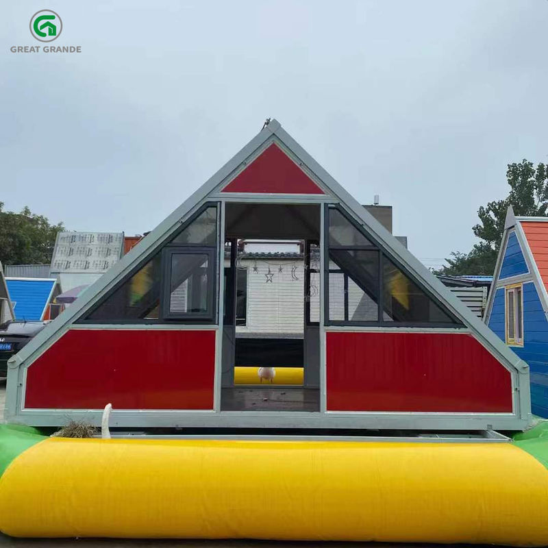 Rouge préfabriqué se pliant en acier galvanisé de Chambre de triangle pour camper et activités en plein air