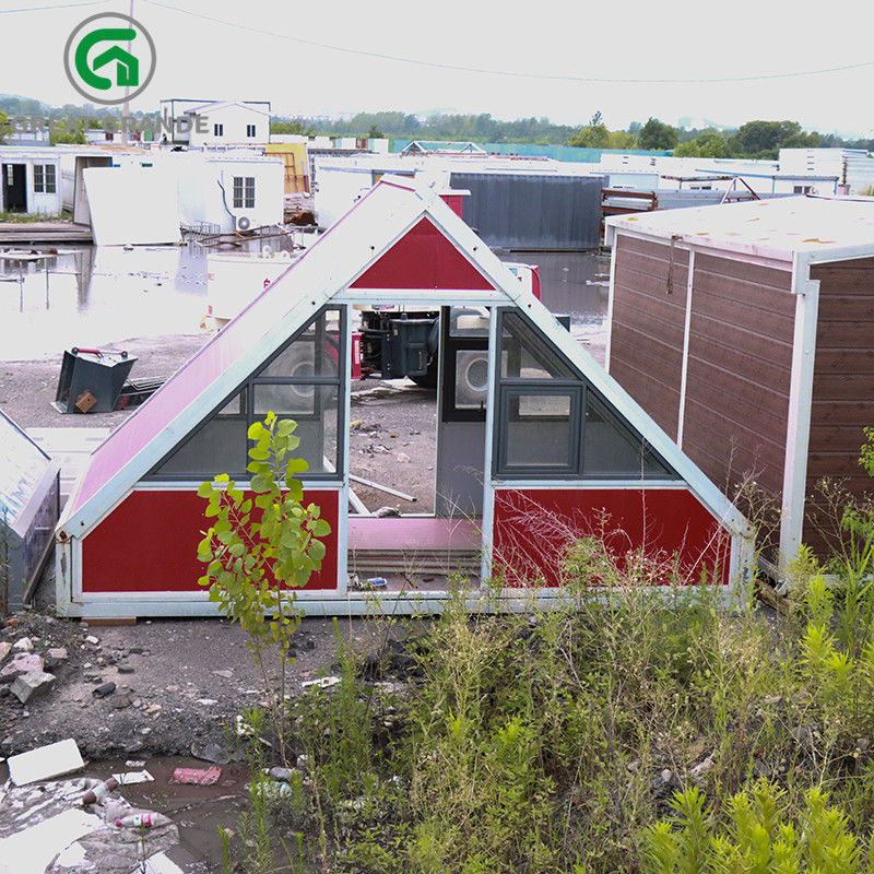 Rouge préfabriqué se pliant en acier galvanisé de Chambre de triangle pour camper et activités en plein air