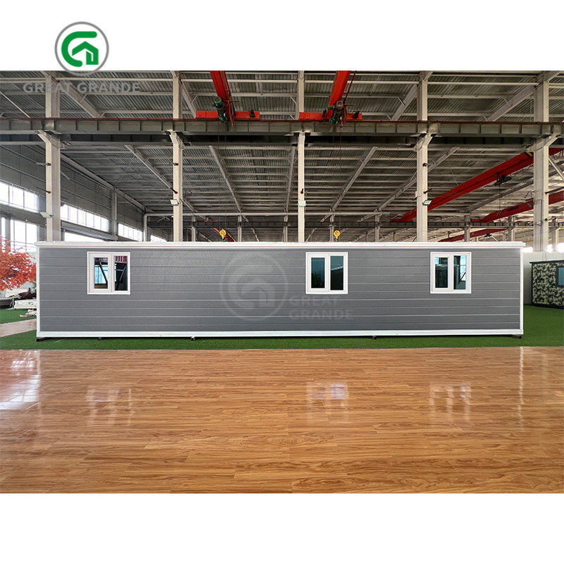 Container élargi de 40 pieds abri cadre blanc panneau mural gris pont cassé porte en aluminium