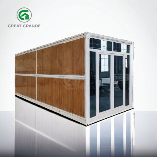 Maison de conteneurs pliables de 20 pieds Fabricant Tubes carrées d'acier galvanisé Installation rapide