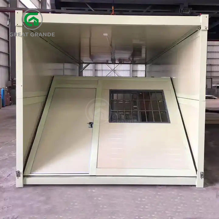 Maison de conteneurs pliables de 20 pieds Fabricant Tubes carrées d'acier galvanisé Installation rapide