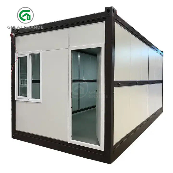 Maison de conteneurs pliables de 20 pieds Fabricant Tubes carrées d'acier galvanisé Installation rapide