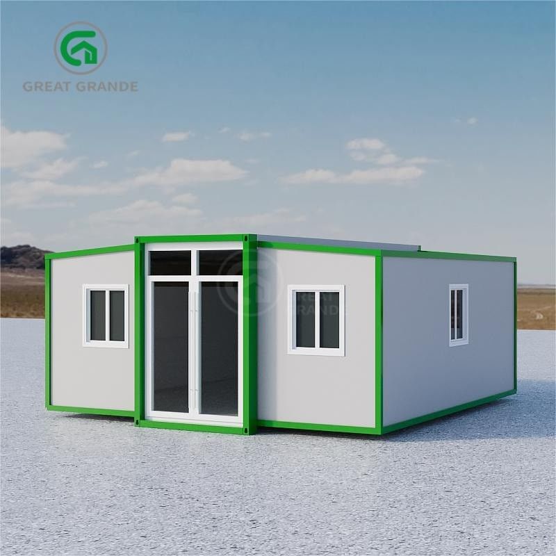 Maison préfabriquée expandable flexible avec cadre de structure en acier et panneau sandwich composite Mur extérieur