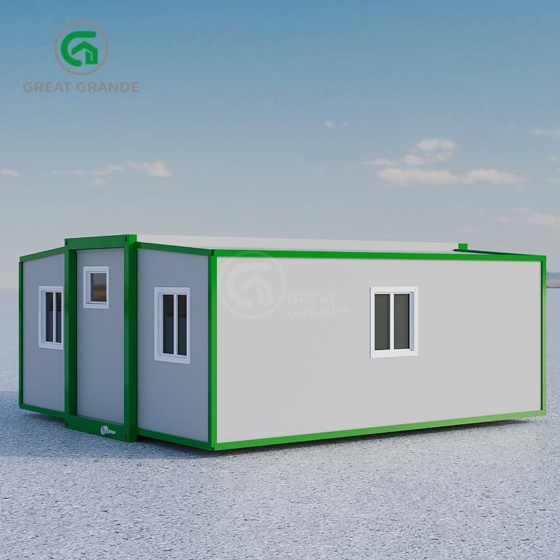 Maison préfabriquée expandable flexible avec cadre de structure en acier et panneau sandwich composite Mur extérieur