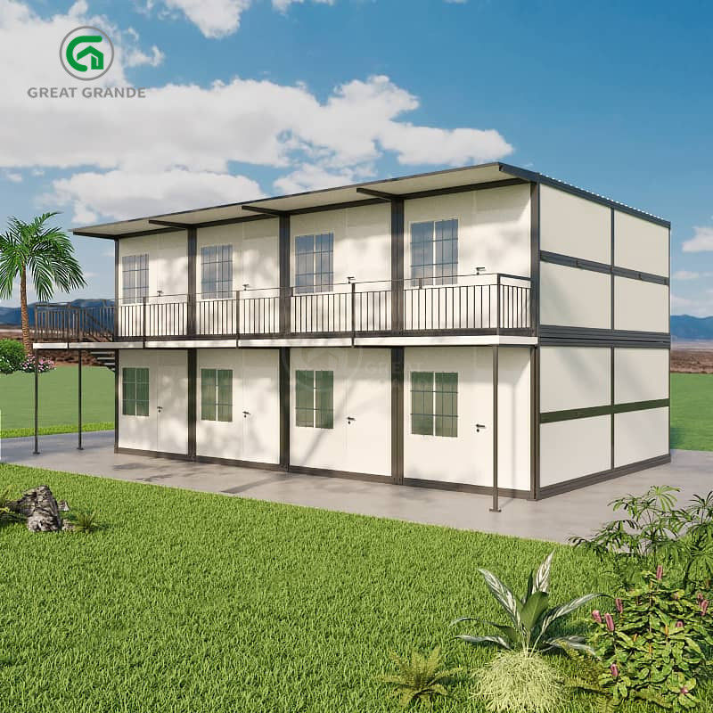 Maison préfabriquée pliable de 20 pieds à deux étages, chambres d'ouvriers de chantier.