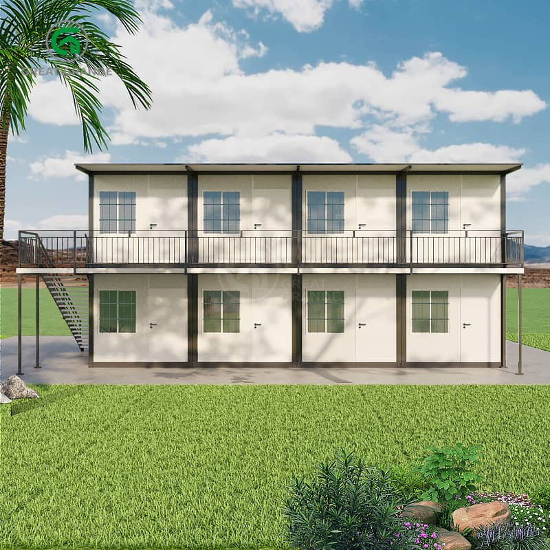 Maison préfabriquée pliable de 20 pieds à deux étages, chambres d'ouvriers de chantier.