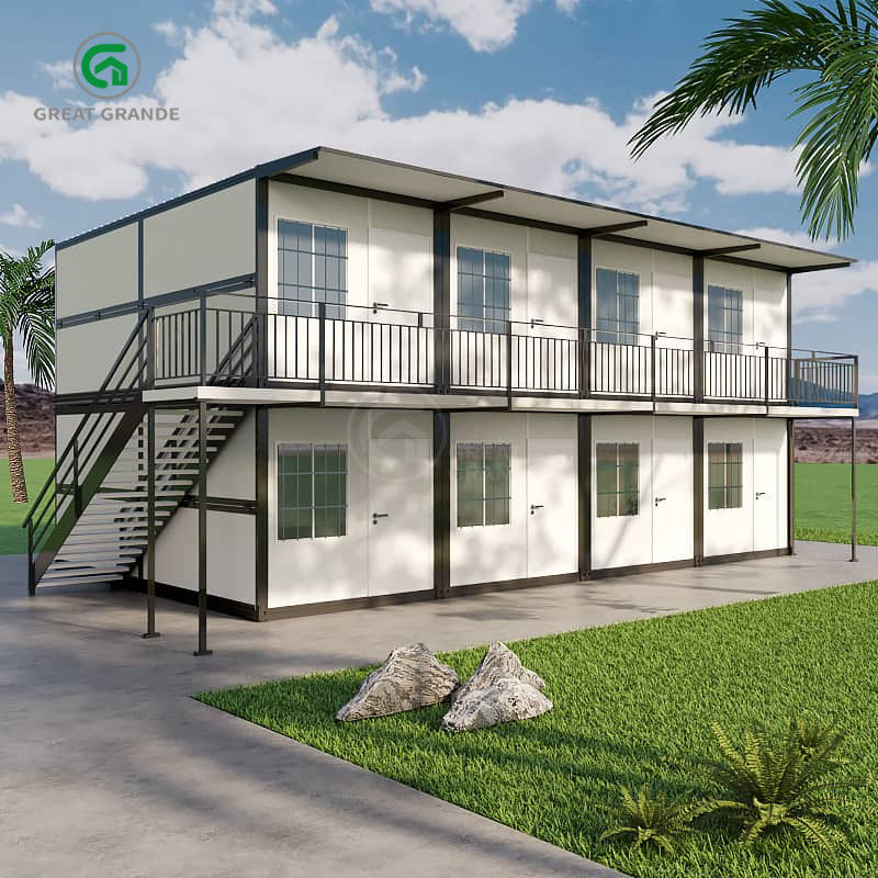 Maison préfabriquée pliable de 20 pieds à deux étages, chambres d'ouvriers de chantier.