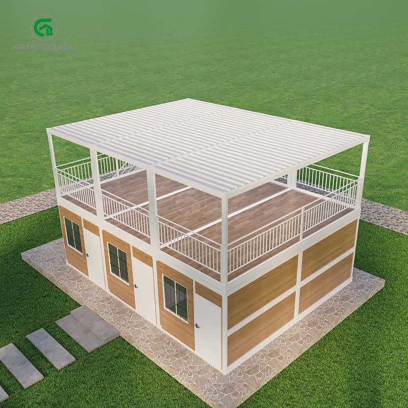 Pression au sol 2.0 KN/m2 Maison de conteneurs portable avec extérieur personnalisable et liberté de conception