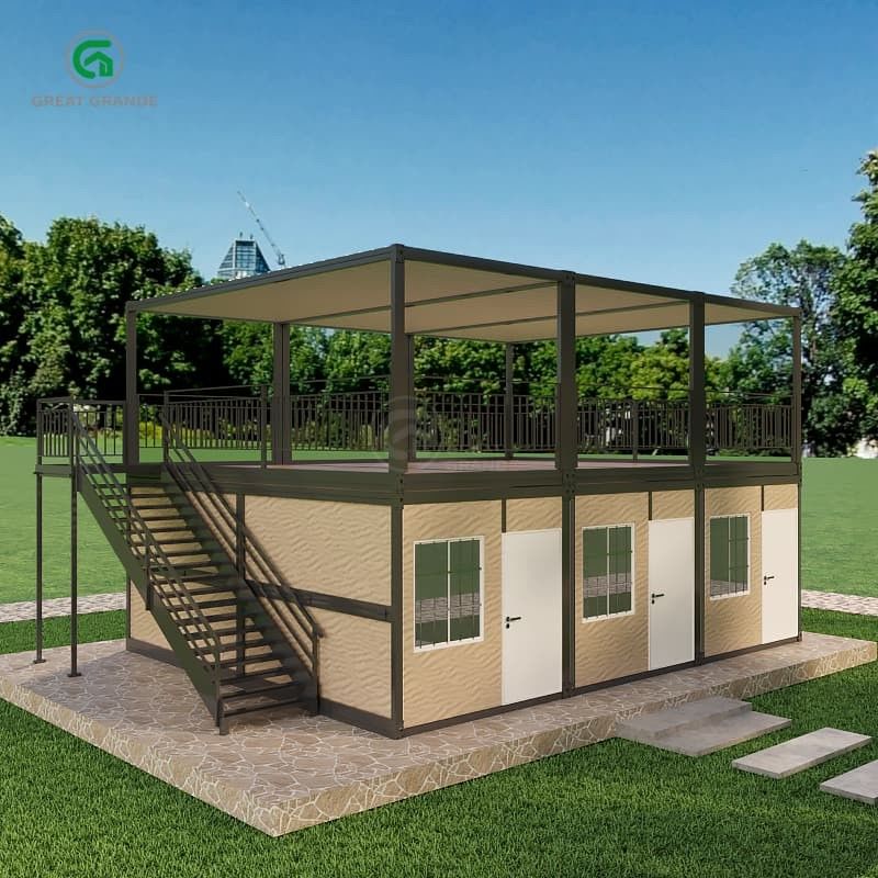 Résidence de conteneur transformable pour transport compact et pliable