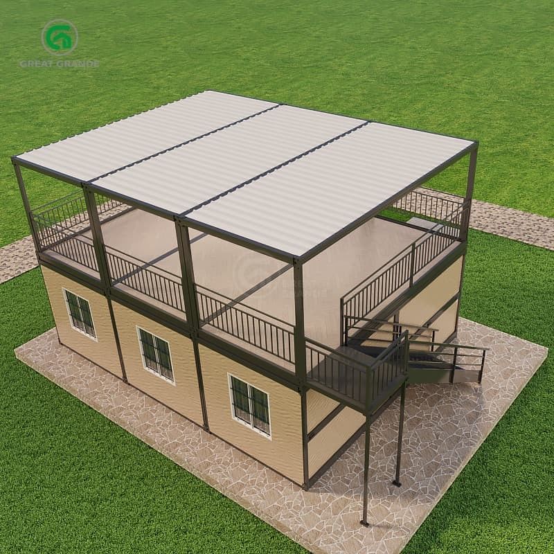 Résidence de conteneur transformable pour transport compact et pliable